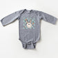 Checkered Smiley Easter Bunny | Baby Long Sleeve Onesie