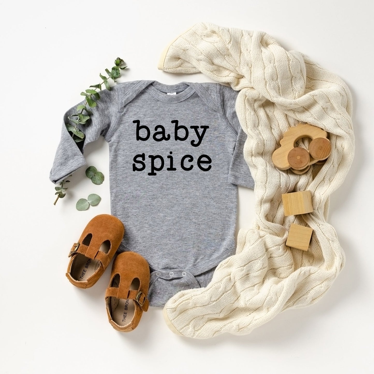 Baby Spice Typewriter | Baby Long Sleeve Onesie