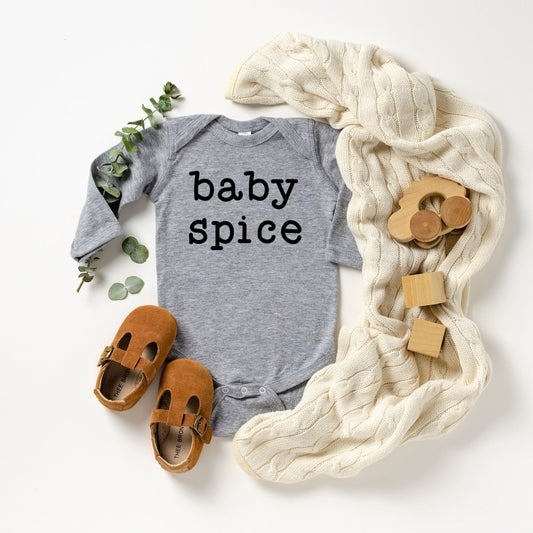 Baby Spice Typewriter | Baby Long Sleeve Onesie