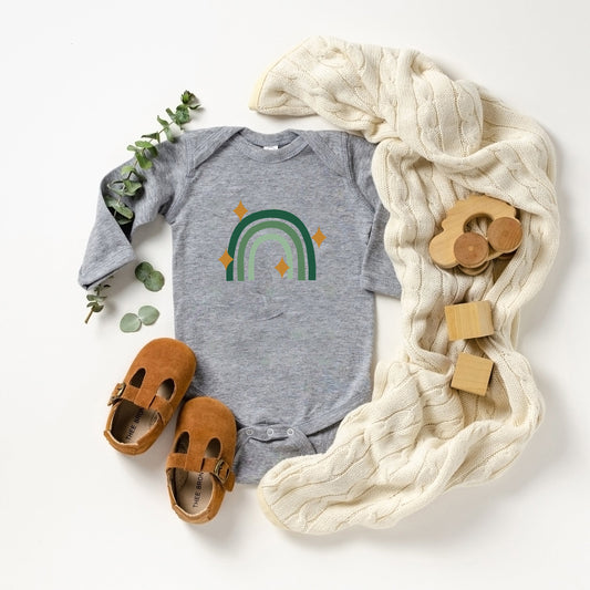 Lucky Rainbow Stars | Baby Long Sleeve Onesie