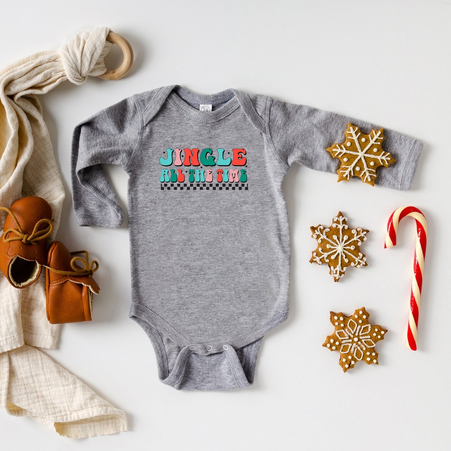 Retro Jingle All The Time | Baby Long Sleeve Onesie