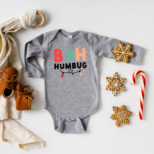 Bah Humbug Lights | Baby Long Sleeve Onesie