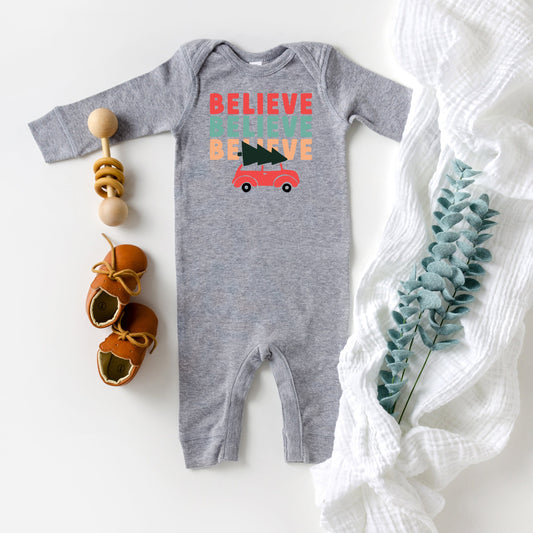 Believe Stacked Car | Baby Romper