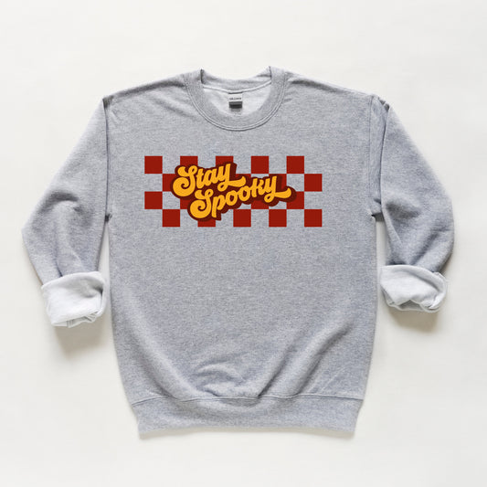 Stay Spooky Retro Checkered | Youth Sweatshirt