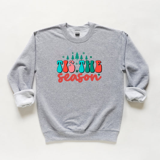 Retro Tis The Season Trees | Youth Sweatshirt