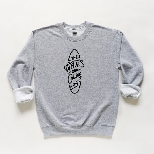 The Waves Are Calling Surf Board | Youth Sweatshirt