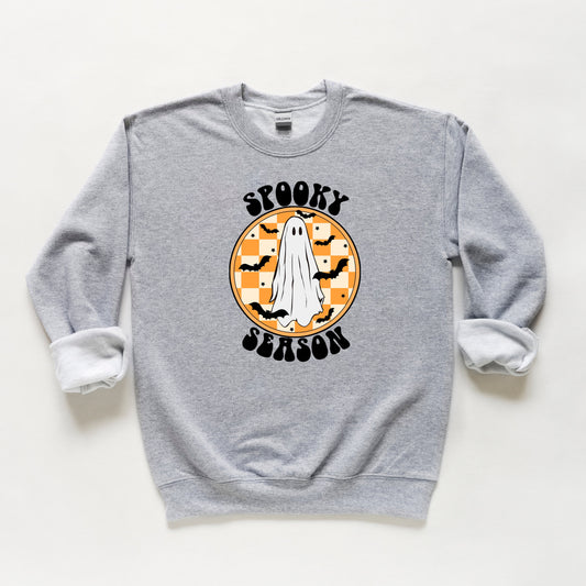Spooky Season Checkered Ghost | Youth Sweatshirt