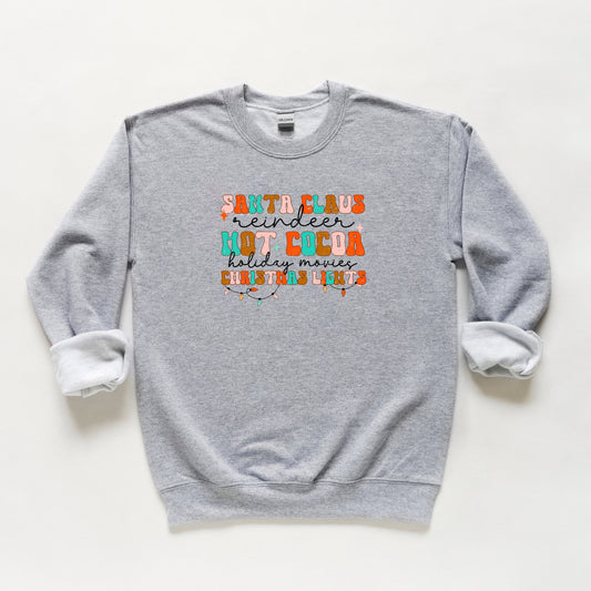 Santa Cocoa Christmas Lights | Youth Sweatshirt