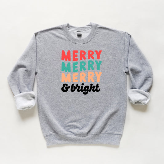 Merry And Bright Stacked | Youth Sweatshirt
