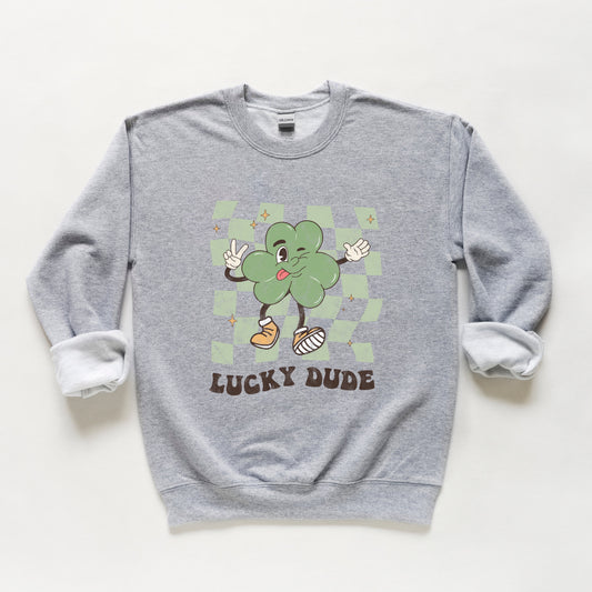 Lucky Dude Checkered | Youth Sweatshirt