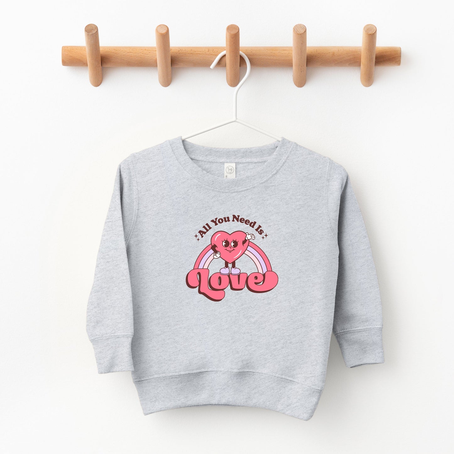 All You Need Is Love Heart Rainbow | Toddler Sweatshirt