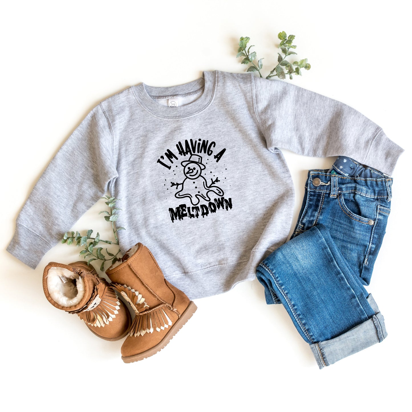 Having A Meltdown Snowman | Toddler Sweatshirt