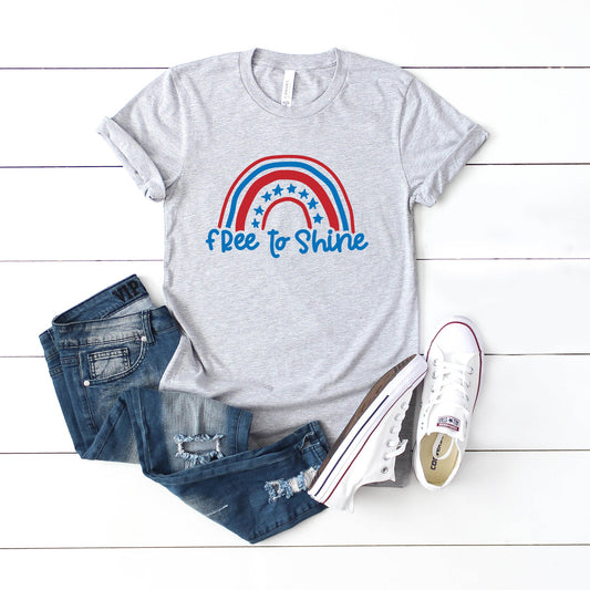 Free To Shine Rainbow | Youth Short Sleeve Crew Neck