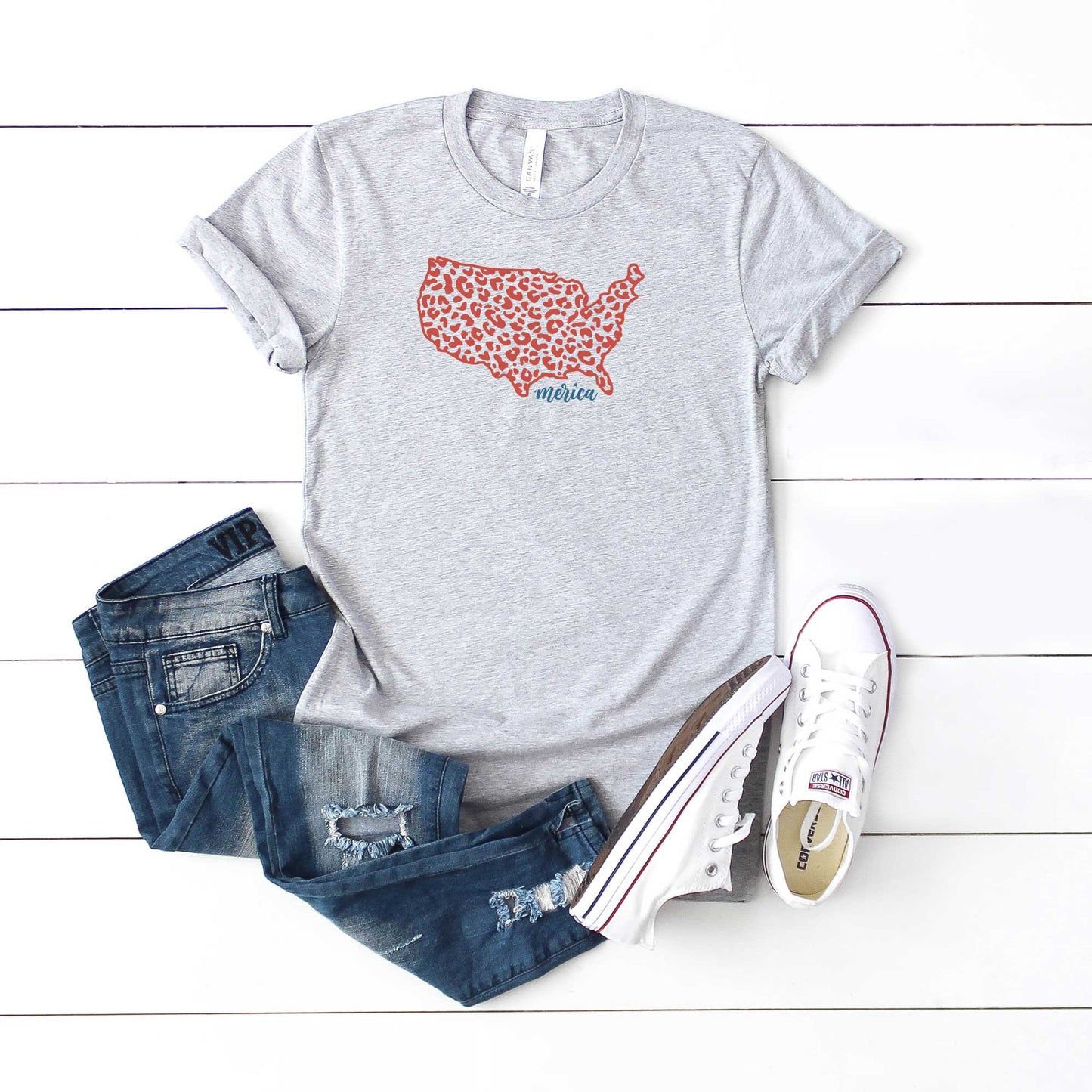 'Merica Map | Youth Short Sleeve Crew Neck