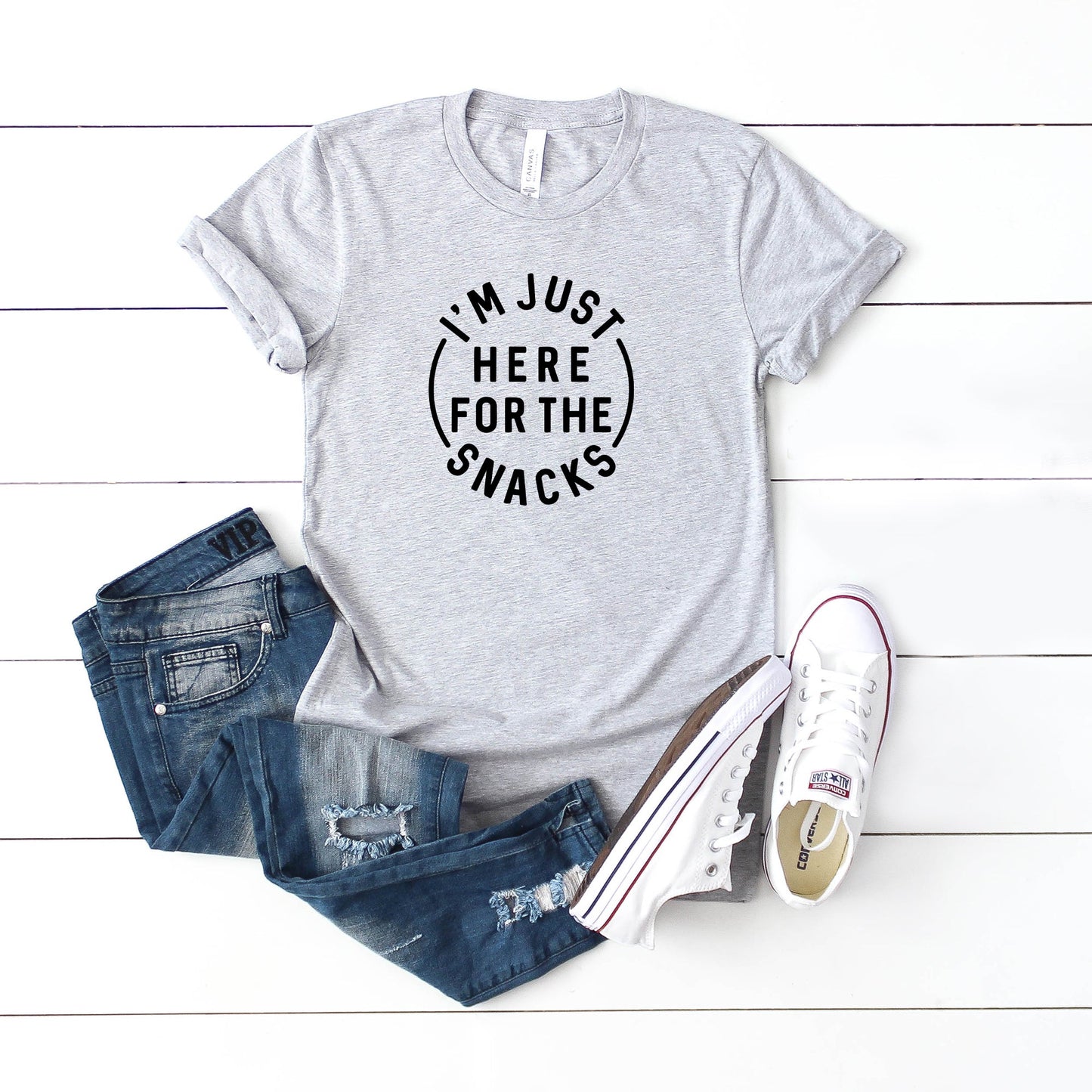Here For The Snacks Circle | Youth Short Sleeve Crew Neck