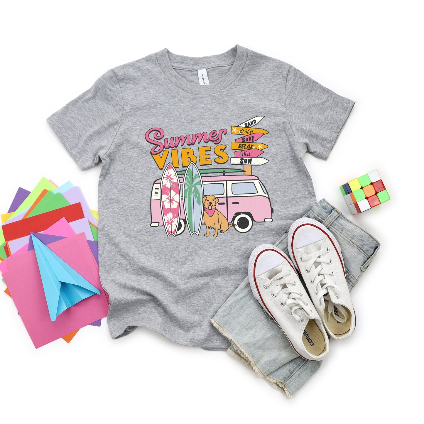 Summer Vibes Dog | Youth Short Sleeve Crew Neck