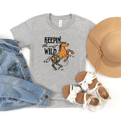 Keepin The West Wild Horse | Youth Graphic Short Sleeve Tee