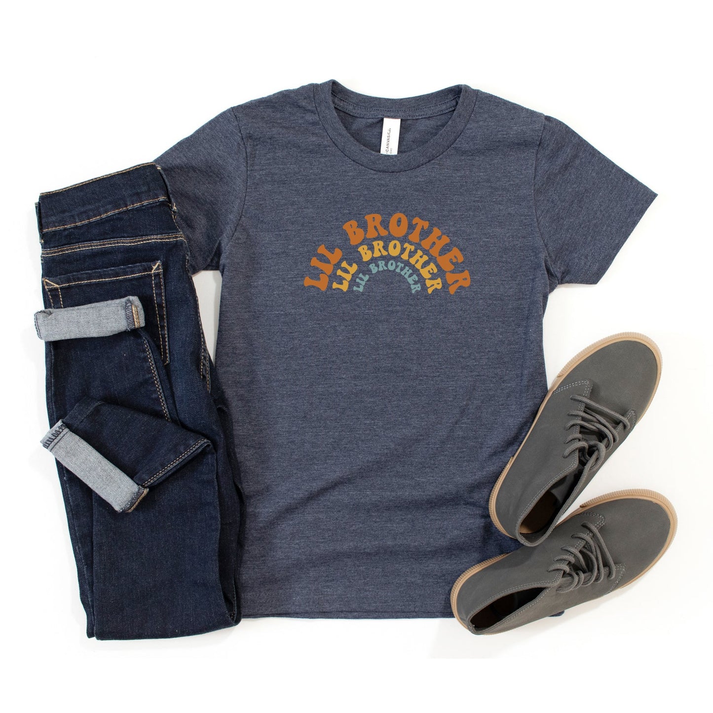 Lil Brother Stacked Curved | Youth Short Sleeve Crew Neck