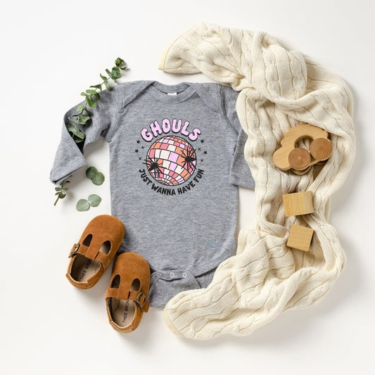 Ghouls Disco Ball | Baby Long Sleeve Onesie