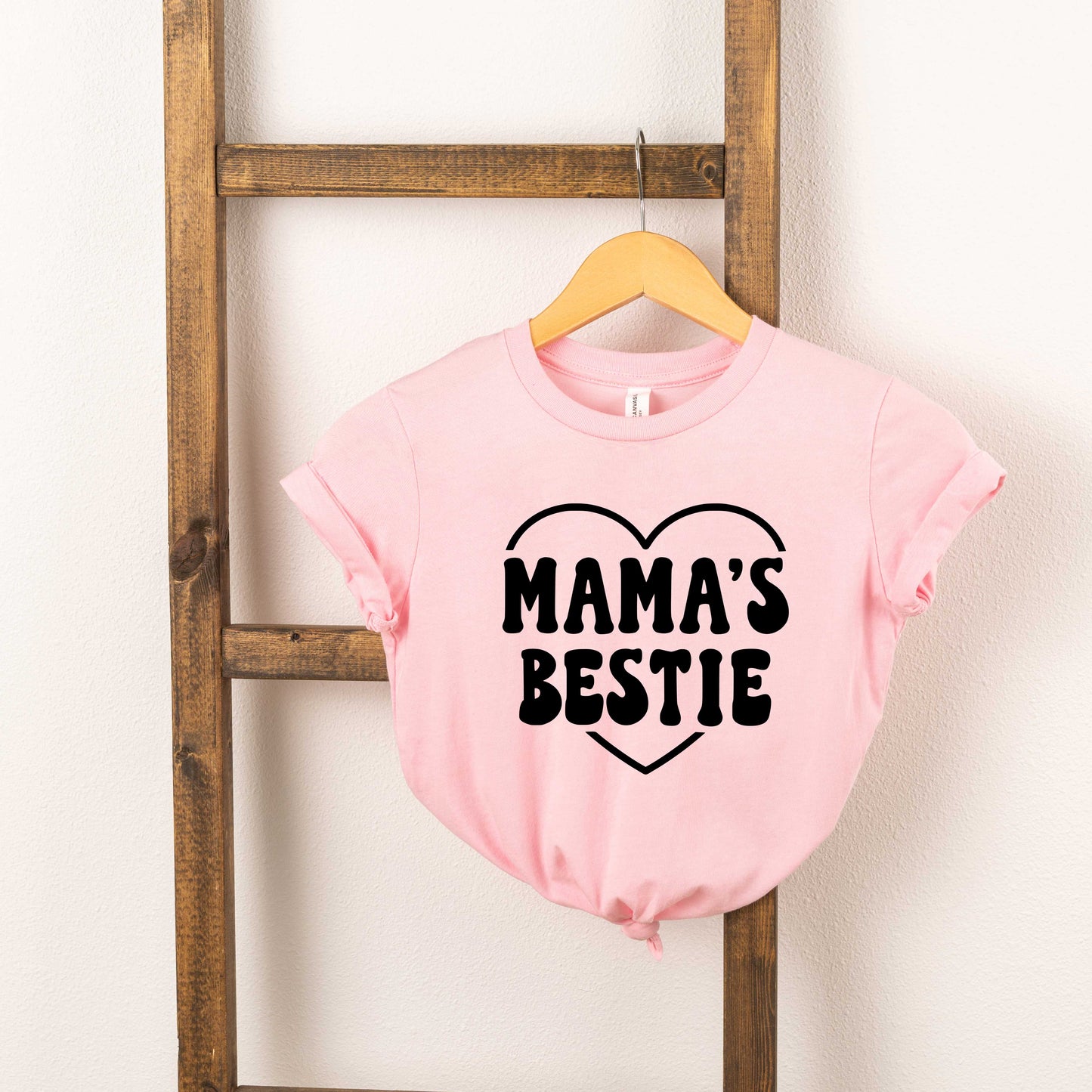 Mama's Bestie Heart | Youth Short Sleeve Crew Neck