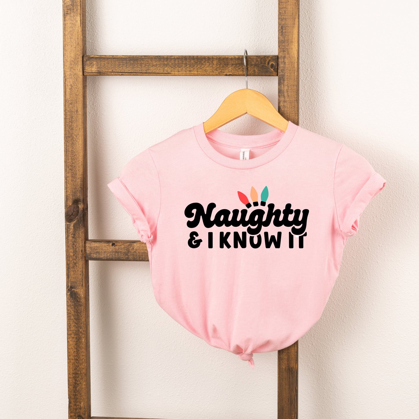 Naughty And I Know It Lights | Toddler Short Sleeve Crew Neck