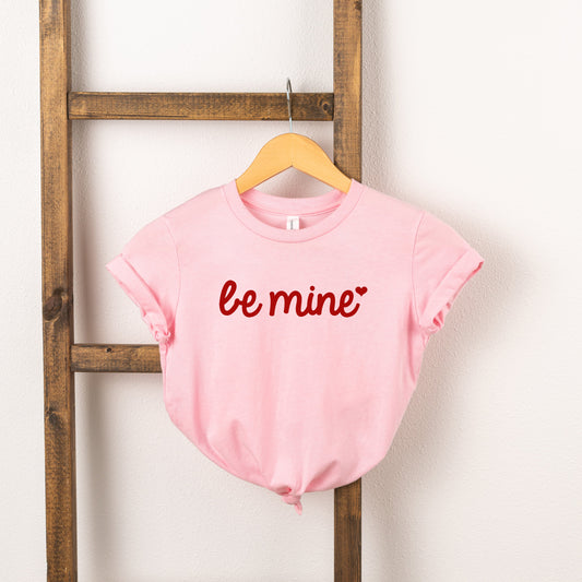 Be Mine Cursive Heart | Toddler Short Sleeve Crew Neck