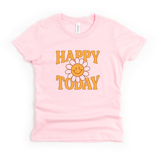 Happy Today Flower | Youth Short Sleeve Crew Neck