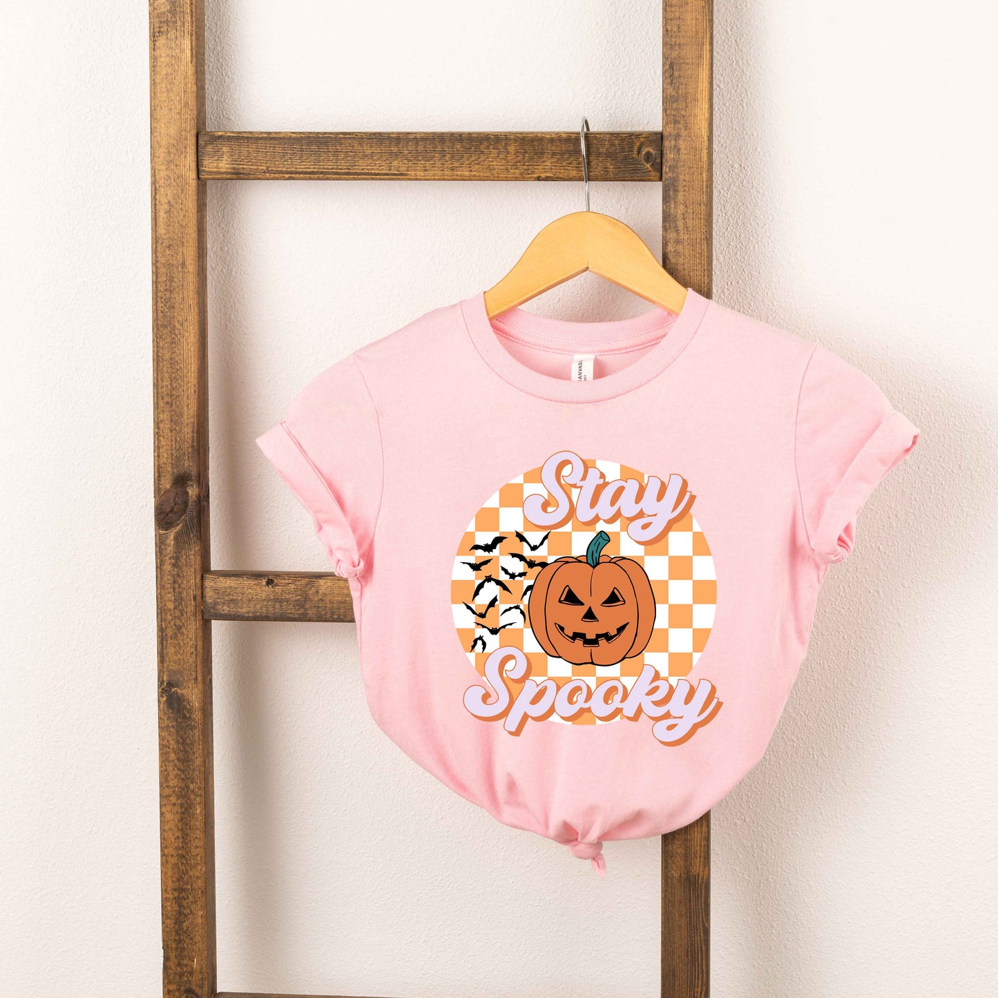 Stay Spooky Bats Checkered | Toddler Graphic Short Sleeve Tee