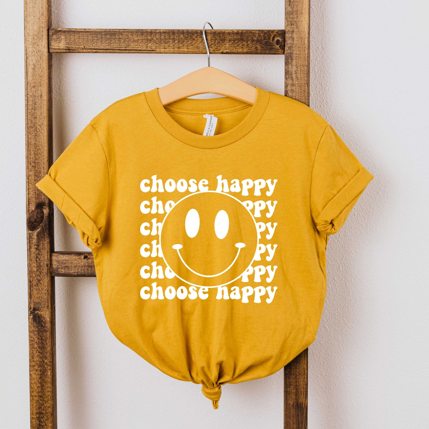 Choose Happy Smiley Face | Youth Short Sleeve Crew Neck