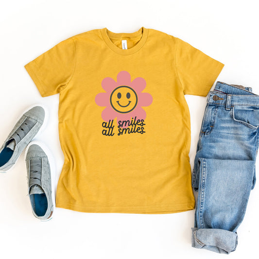 All Smiles Flower | Youth Short Sleeve Crew Neck