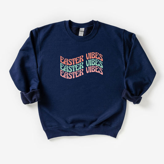 Easter Vibes Wavy Stacked | Youth Sweatshirt