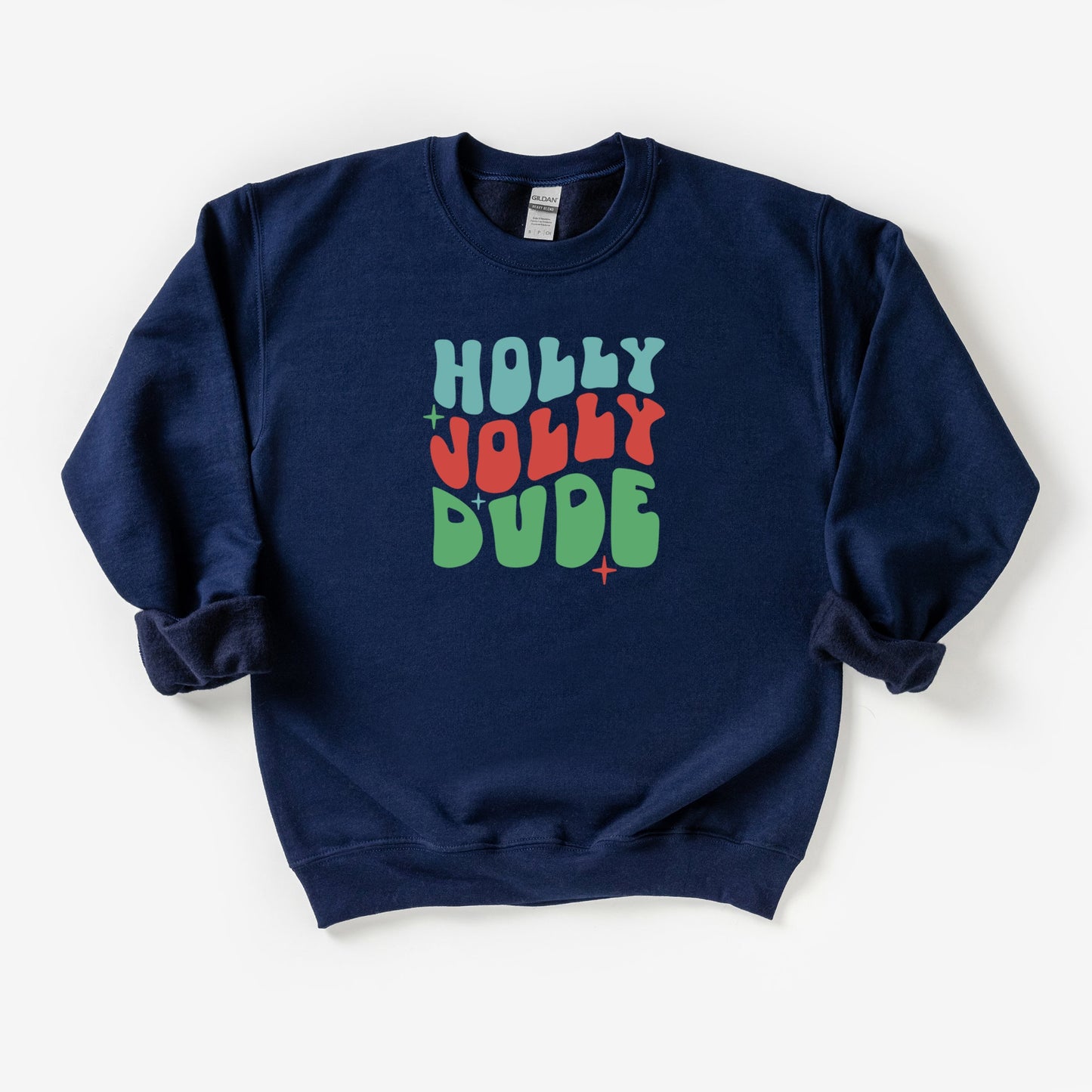 Holly Jolly Dude Wavy | Youth Sweatshirt