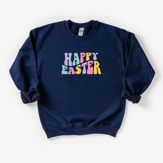 Happy Easter Wavy Colorful | Youth Sweatshirt