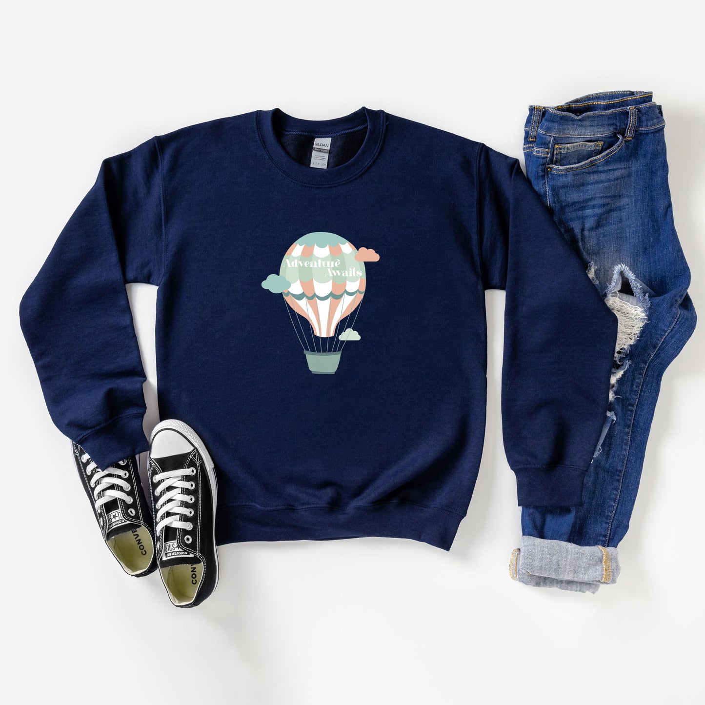 Adventure Awaits Clouds | Youth Sweatshirt