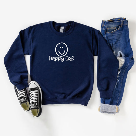 Happy Girl Smiley Face | Youth Sweatshirt