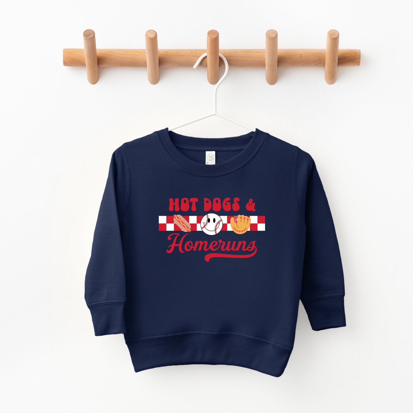 Hog Dogs and Home Runs Checkered | Toddler Sweatshirt