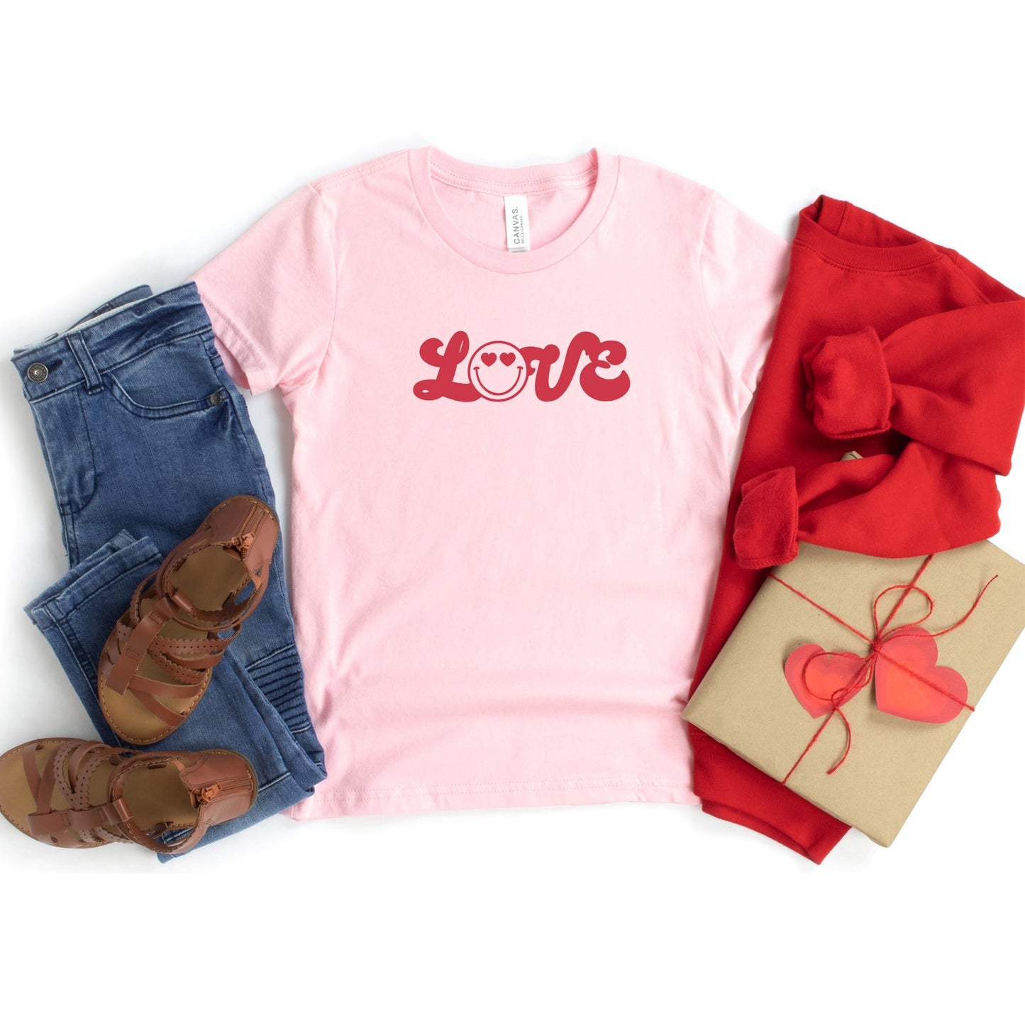 Love Smiley Face | Youth Short Sleeve Crew Neck