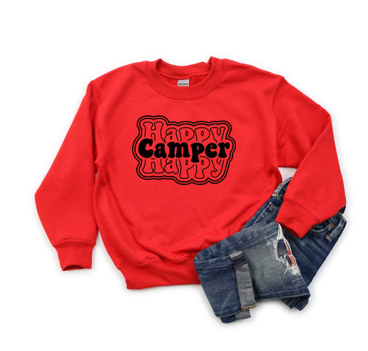 Happy Camper Stacked | Youth Sweatshirt