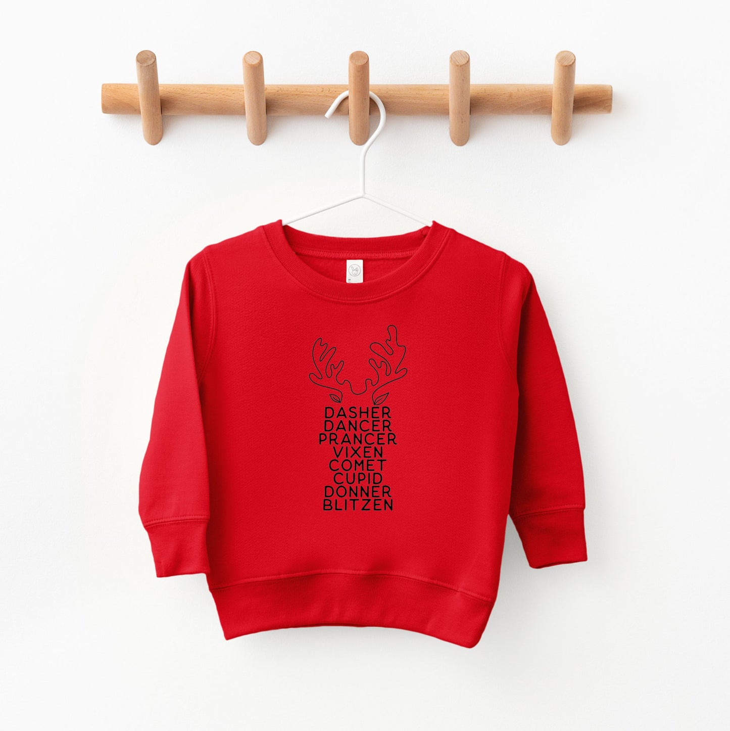 Reindeer Names Antlers | Toddler Sweatshirt
