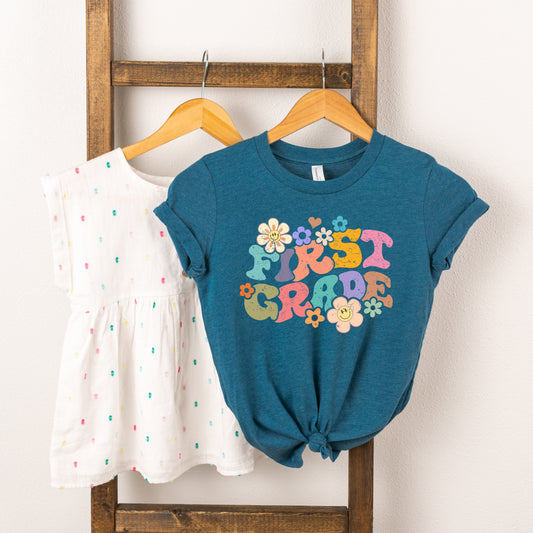 First Grade Flowers | Toddler Graphic Short Sleeve Tee