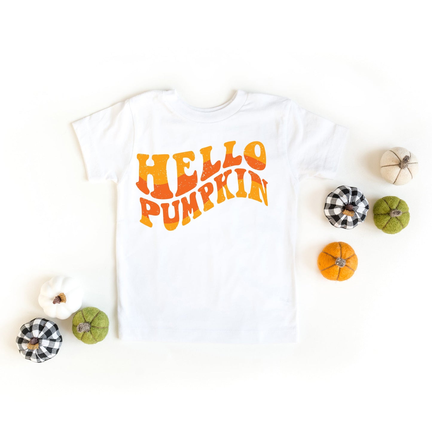 Hello Pumpkin Wavy | Youth Short Sleeve Crew Neck