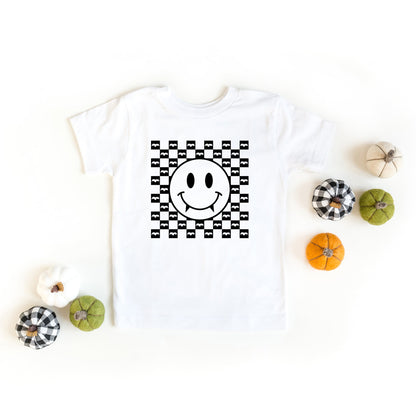 Halloween Bat Smiley Face | Toddler Short Sleeve Crew Neck