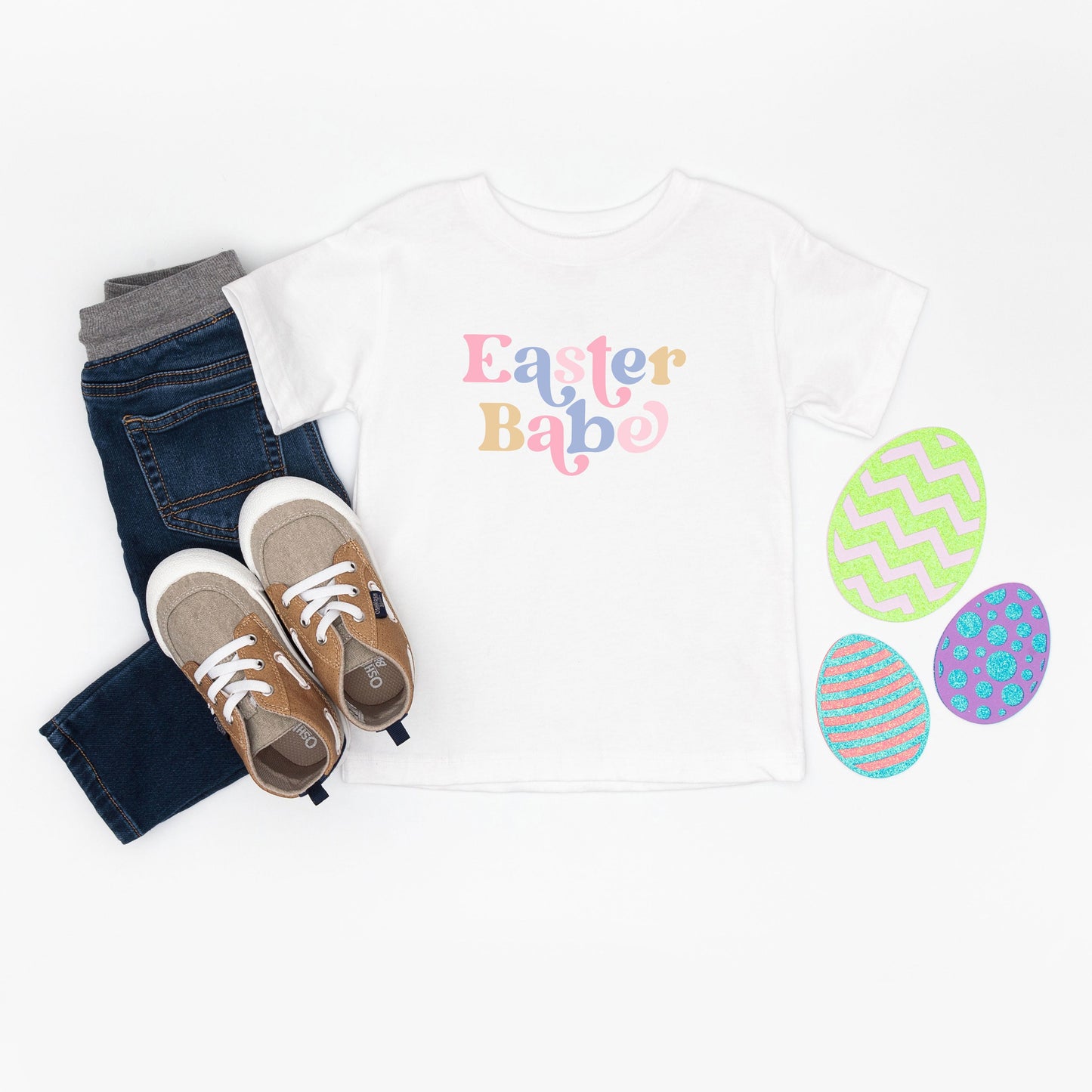 Easter Babe Colorful | Toddler Short Sleeve Crew Neck