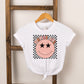 Mama's Girl Checkered Smiley Face | Toddler Short Sleeve Crew Neck