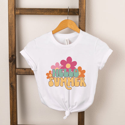 Hello Summer Flowers | Toddler Short Sleeve Crew Neck