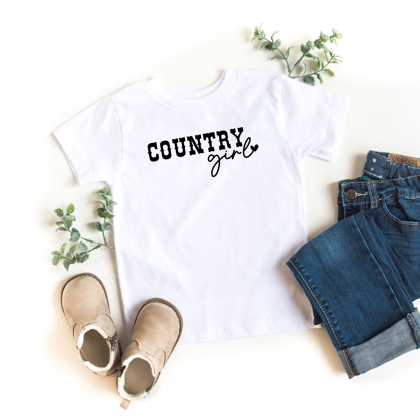 Country Girl Heart | Toddler Short Sleeve Crew Neck
