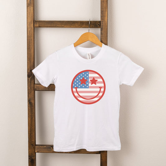 Flag Smiley Face | Toddler Short Sleeve Crew Neck