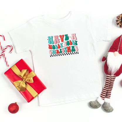 Retro Have A Holly Jolly Christmas | Toddler Short Sleeve Crew Neck