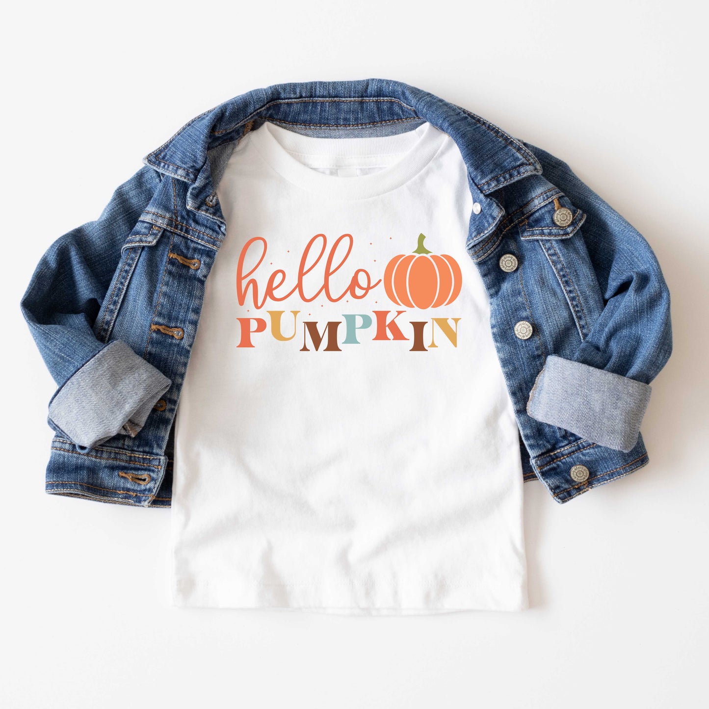 Cursive Hello Pumpkin | Youth Graphic Short Sleeve Tee