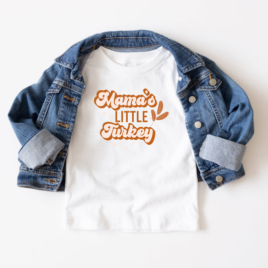 Mama's Little Turkey Colorful | Youth Short Sleeve Crew Neck
